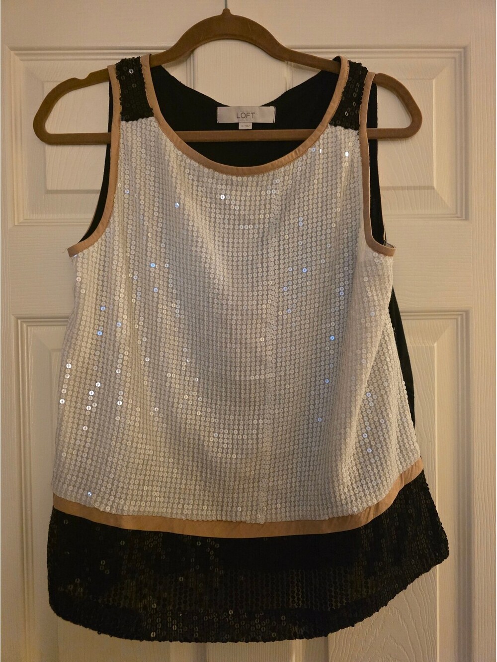 EUC LOFT Women's Sequin Sleeveless Tank Top Medium